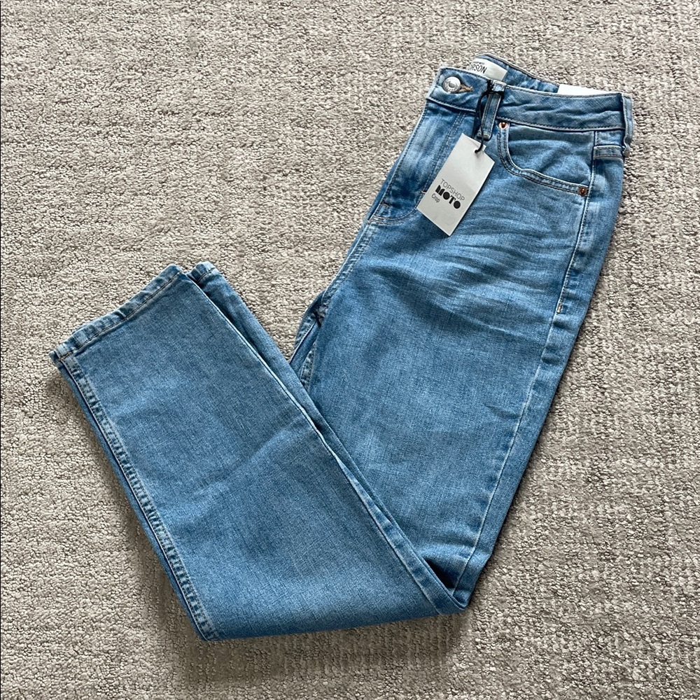 Topshop Light Blue Straight Leg Jeans